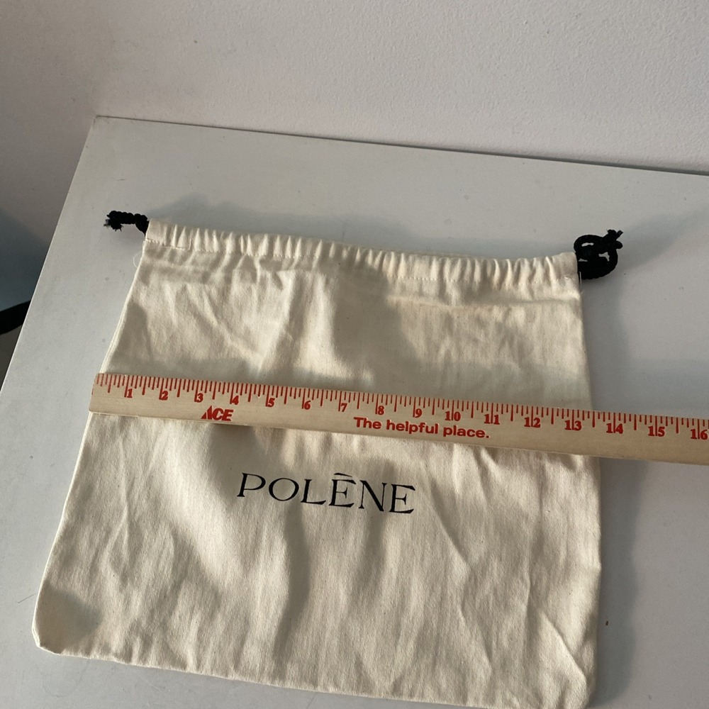 Poléne Dust Bag Cream/Ivory w/ Black Drawstring Logo COTTON Medium 14x12 EUC - Picture 6 of 7